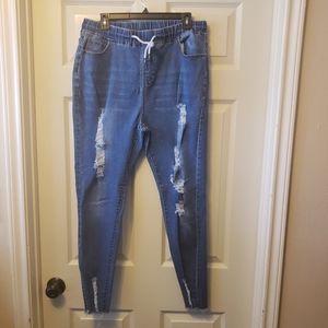 ALLABREVE Ripped Stretch Jeans. Skinny, size 2XL